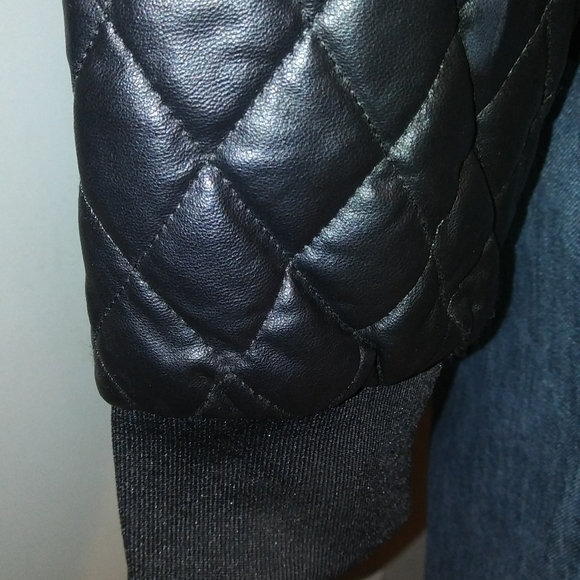New Zara Houndstooth Tweed Faux Leather Jacket - Picture 2 of 8